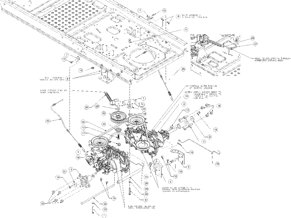 Drive Diagram and Parts List for M200-46 (RZT-46)(2016) Murray Lawn Tractor