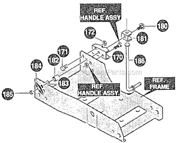 Wheel Bracket Assembly Diagram and Parts List for 13052X6A  Murray Edger