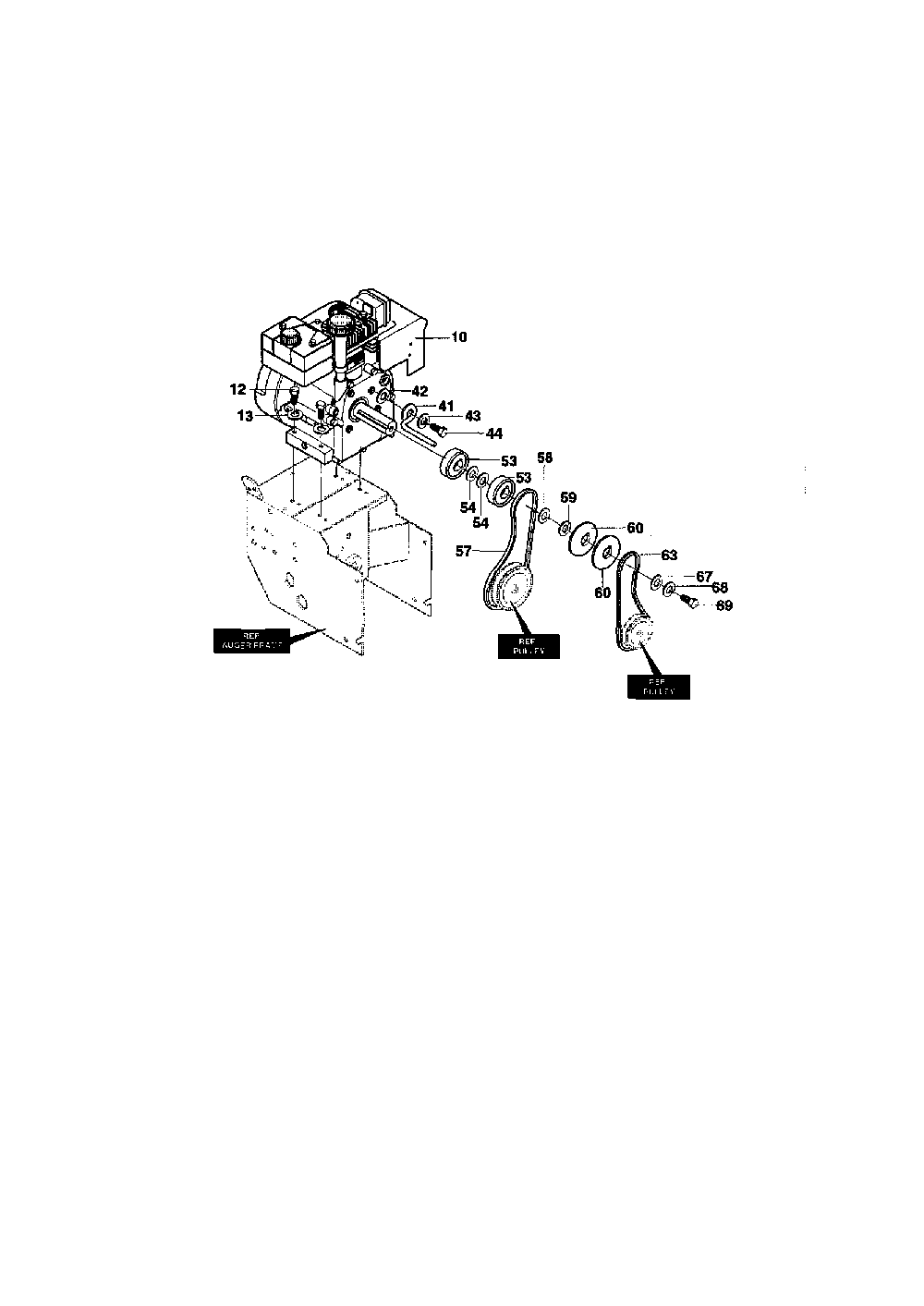 Engine Diagram and Parts List for 627104X8A  Murray Snow Blower