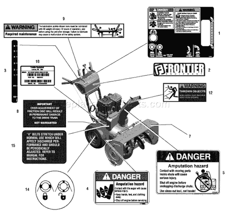 Page C Diagram and Parts List for 1694998 ST9528 - 2006 Murray Snow Blower
