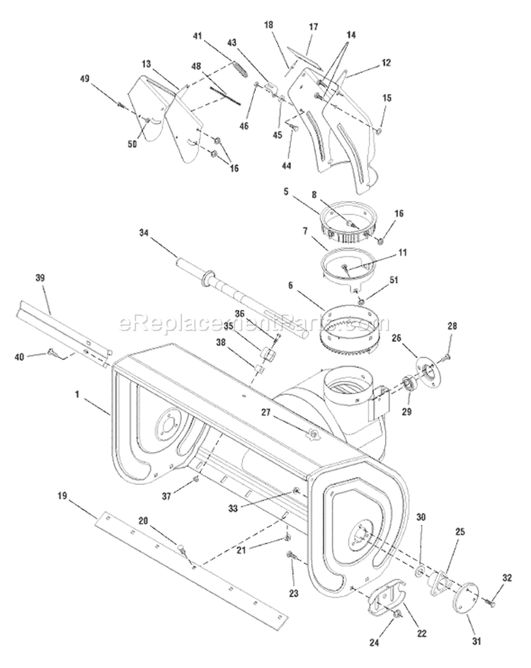 Page B Diagram and Parts List for 1694999 ST1028S - 2006 Murray Snow Blower