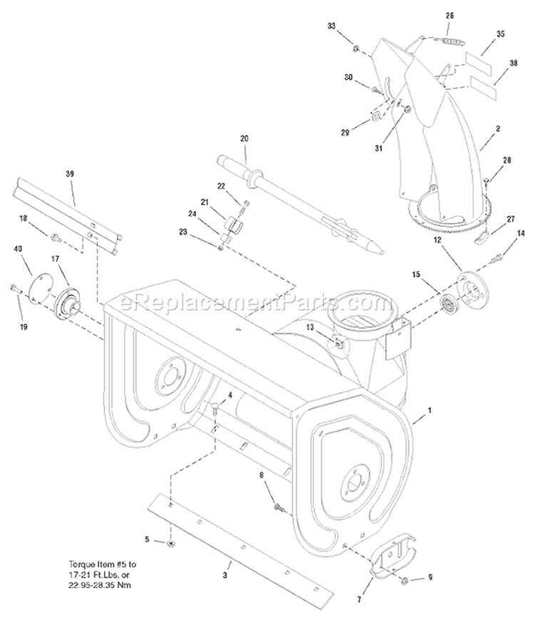 Page B Diagram and Parts List for 1695323 ST1332S - 2007 Murray Snow Blower