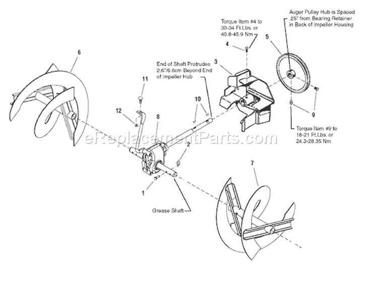 Page A Diagram and Parts List for 1695340 1171 HST - 2007 Murray Snow Blower