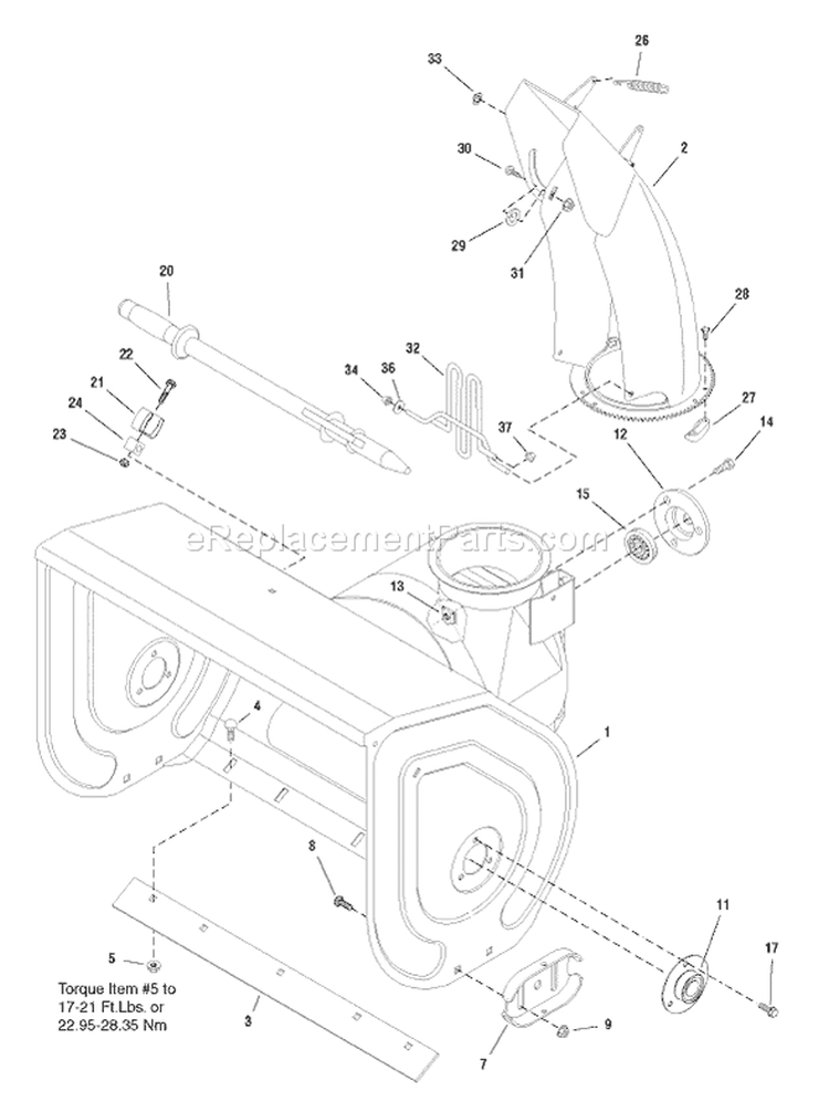 Page B Diagram and Parts List for 1695340 1171 HST - 2007 Murray Snow Blower