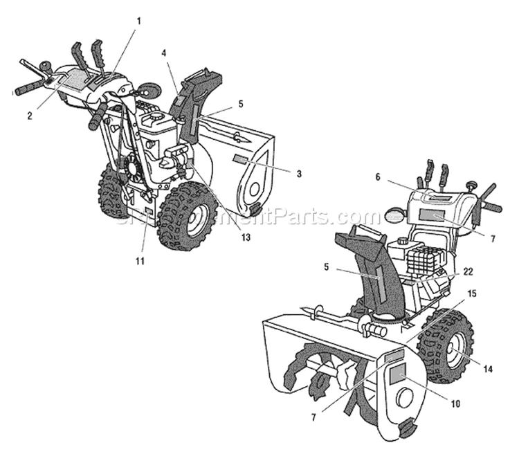 Page C Diagram and Parts List for 1695340 1171 HST - 2007 Murray Snow Blower
