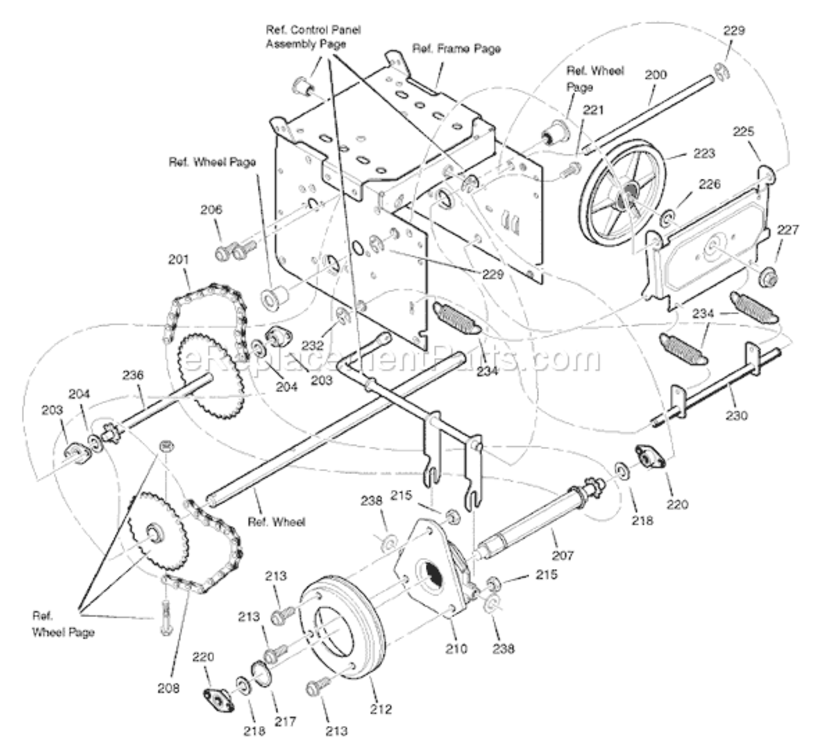 Page C Diagram and Parts List for 1695365 6271200x612007 Murray Snow Blower