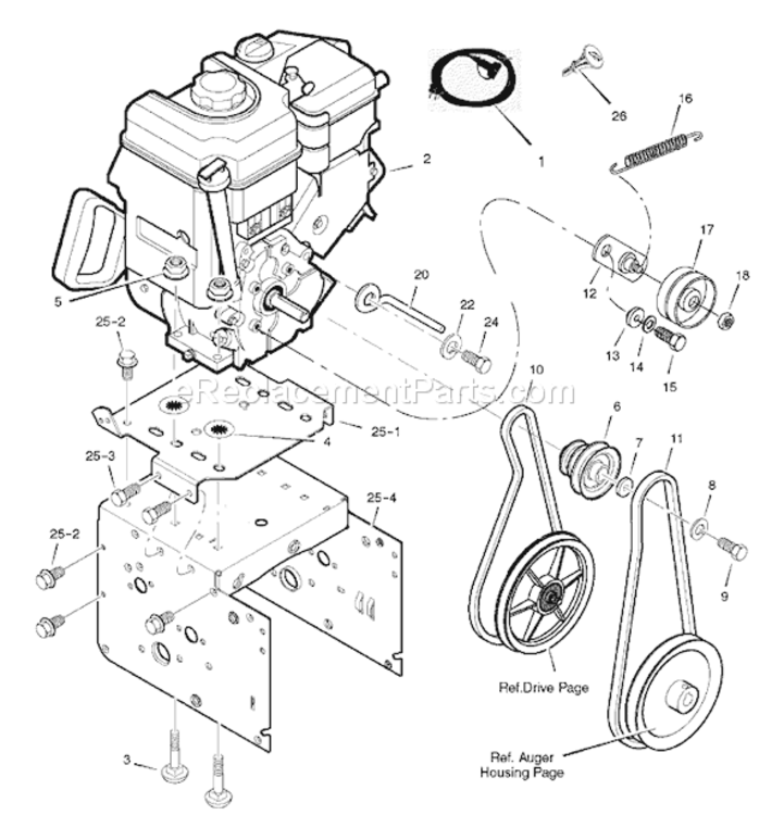 Page A Diagram and Parts List for 1695366 6291500X612007 Murray Snow Blower