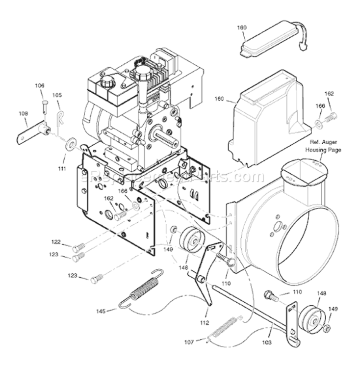 Page B Diagram and Parts List for 1695373 6271200x432007 Murray Snow Blower