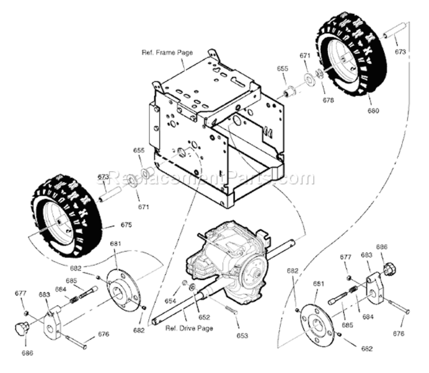 Page H Diagram and Parts List for 1695373 6271200x432007 Murray Snow Blower