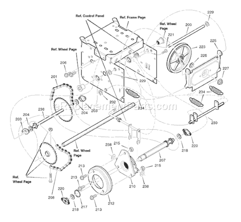 Page C Diagram and Parts List for 1695375 6271500x432007 Murray Snow Blower
