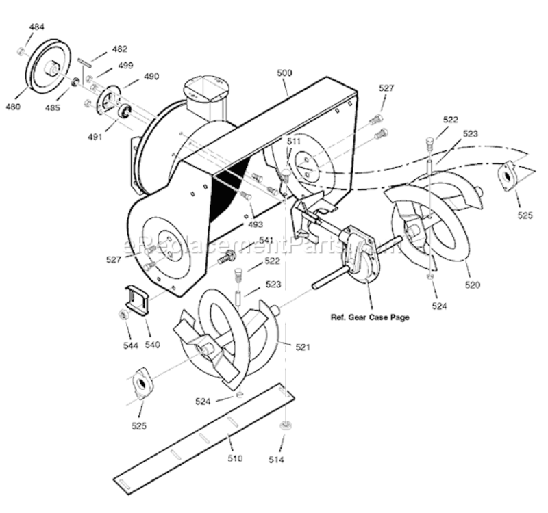 Page E Diagram and Parts List for 1695375 6271500x432007 Murray Snow Blower