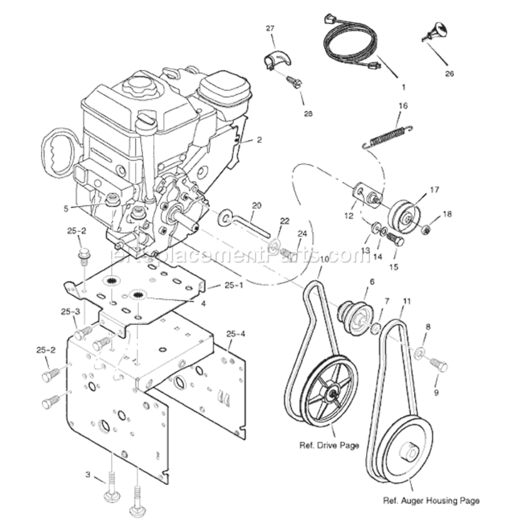 Page A Diagram and Parts List for 1695385 C950-52751-02007 Murray Snow Blower