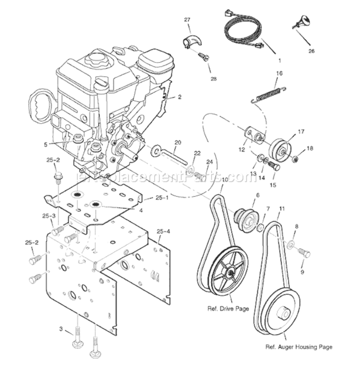 Page A Diagram and Parts List for 1695427 C950-52721-02007 Murray Snow Blower