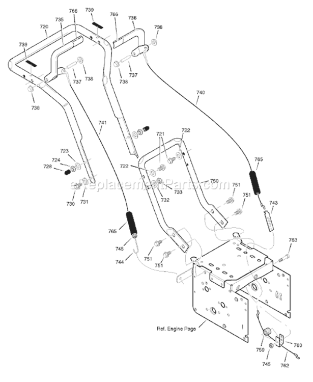 Page J Diagram and Parts List for 1695430 C950-52725-02007 Murray Snow Blower