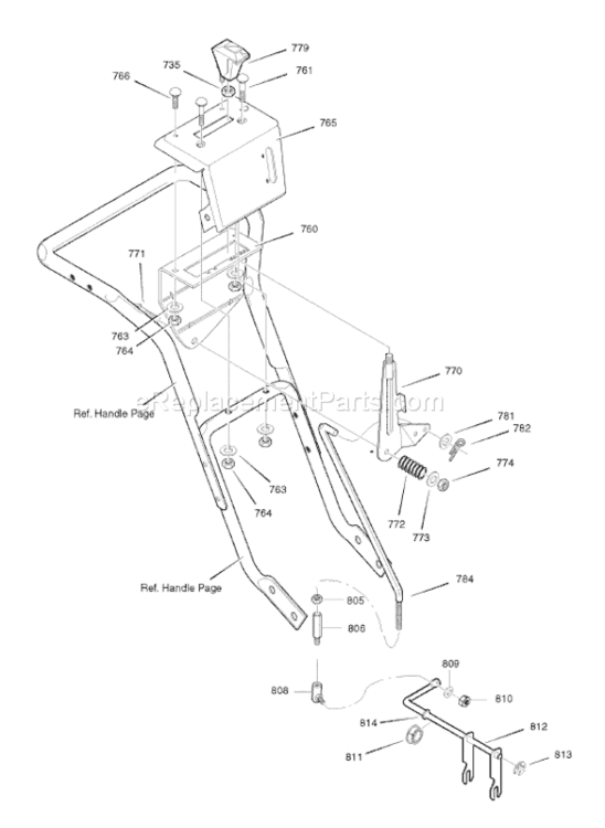 Page K Diagram and Parts List for 1695430 C950-52725-02007 Murray Snow Blower