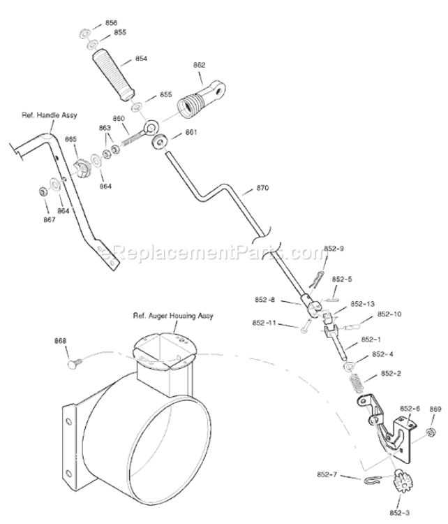 Page M Diagram and Parts List for 1695430 C950-52725-02007 Murray Snow Blower