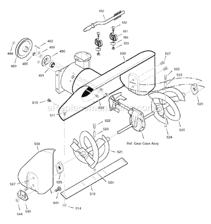 Page F Diagram and Parts List for 1695430 C950-52725-02007 Murray Snow Blower