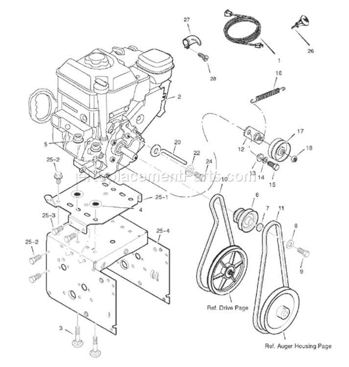 Page A Diagram and Parts List for 1695436 C950-52726-02007 Murray Snow Blower