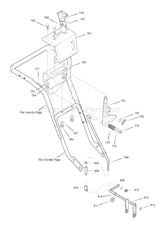 Page K Diagram and Parts List for 1695436 C950-52726-02007 Murray Snow Blower