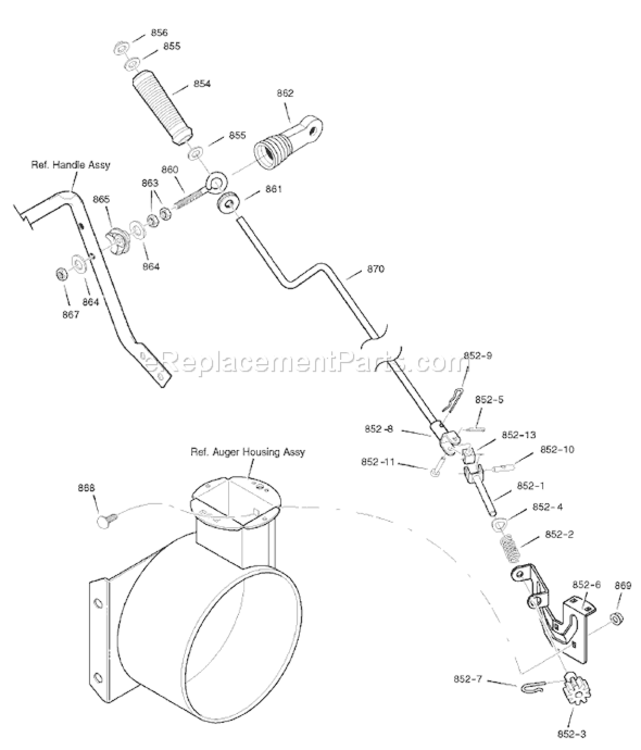 Page L Diagram and Parts List for 1695436 C950-52726-02007 Murray Snow Blower