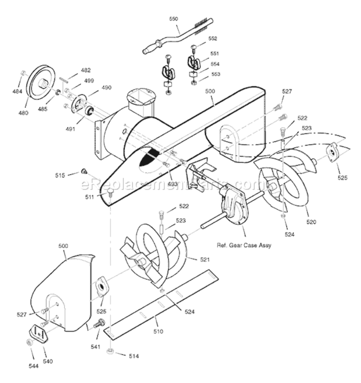 Page F Diagram and Parts List for 1695436 C950-52726-02007 Murray Snow Blower