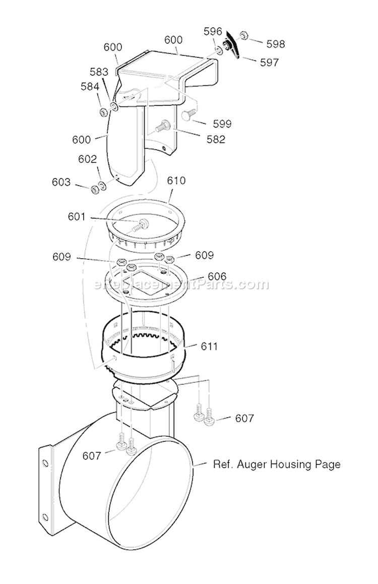 Page F Diagram and Parts List for 1695505 18-2830-29 -2008 Murray Snow Blower