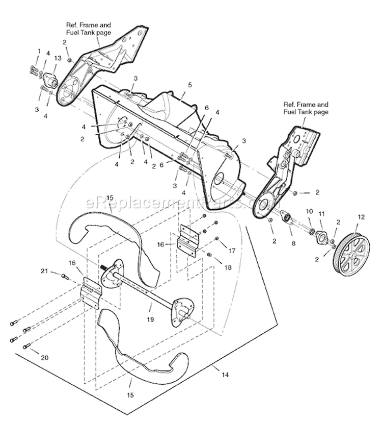 Page A Diagram and Parts List for 1695519 18-2812-29 - 2008 Murray Snow Blower