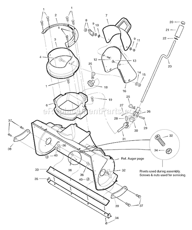 Page C Diagram and Parts List for 1695518 18-2811-29 - 2008 Murray Snow Blower