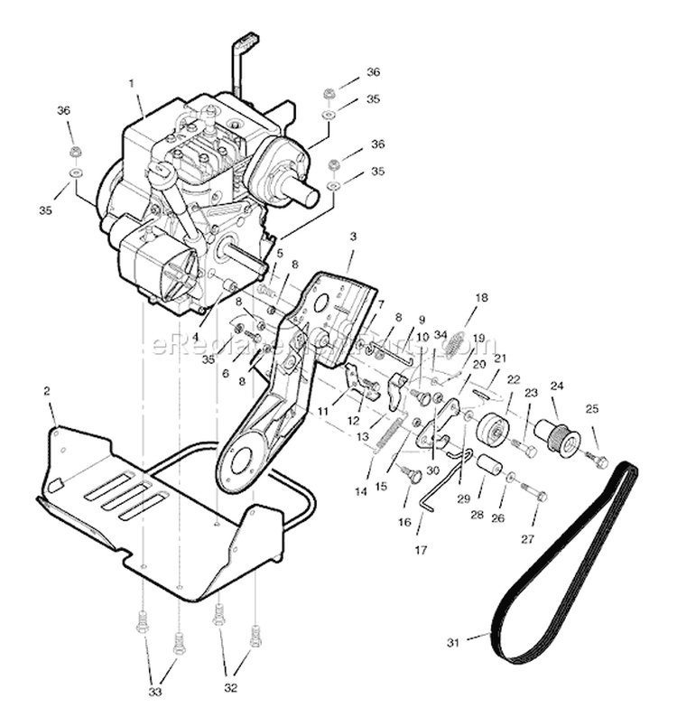 Page E Diagram and Parts List for 1695518 18-2811-29 - 2008 Murray Snow Blower