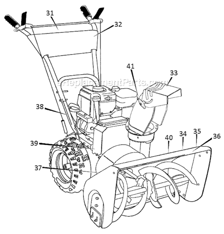 Page B Diagram and Parts List for 1695539 2008 Murray Snow Blower