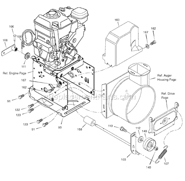 Page C Diagram and Parts List for 1695539 2008 Murray Snow Blower