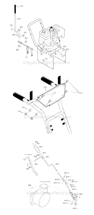 Page H Diagram and Parts List for 1695539 2008 Murray Snow Blower