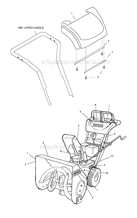 Page B Diagram and Parts List for 1695555 C950-52843-02008 Murray Snow Blower