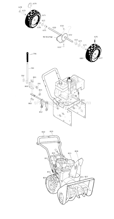 Page F Diagram and Parts List for 1695557 C950-52846-02008 Murray Snow Blower