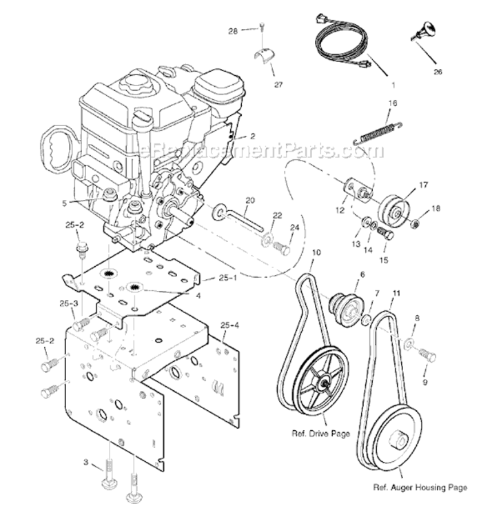 Page A Diagram and Parts List for 1695562 C950-52816-02008 Murray Snow Blower