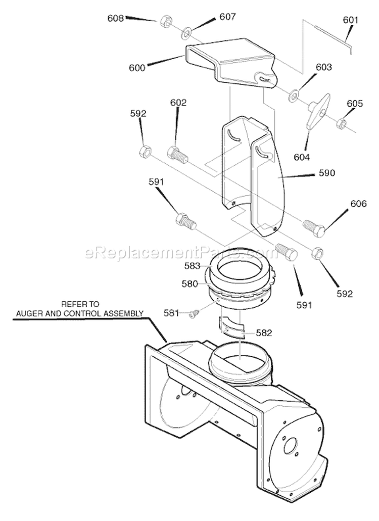 Page D Diagram and Parts List for 1695565 525-21 - 2008 Murray Snow Blower