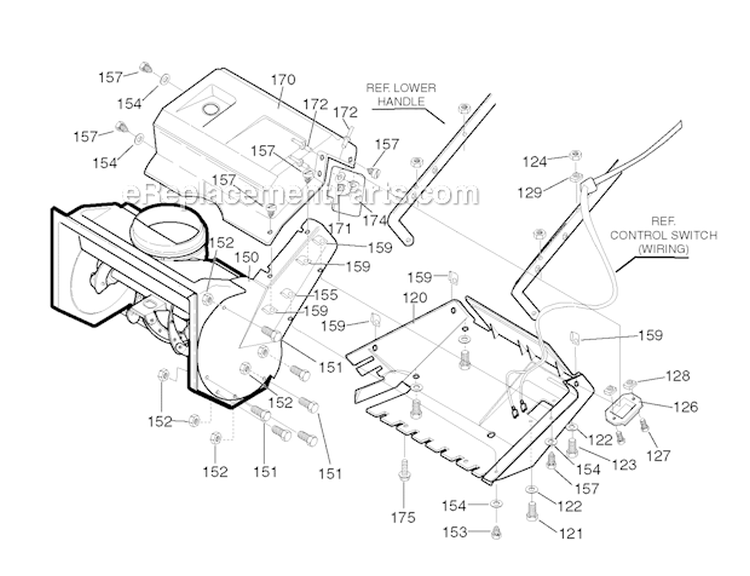 Belt_Cover_Assembly Diagram and Parts List for 1695717  Murray Snow Blower