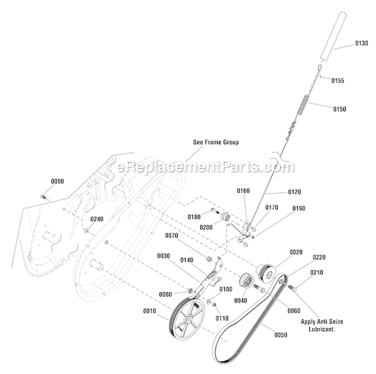 Auger_Drive_Group Diagram and Parts List for 1695885  Murray Snow Blower