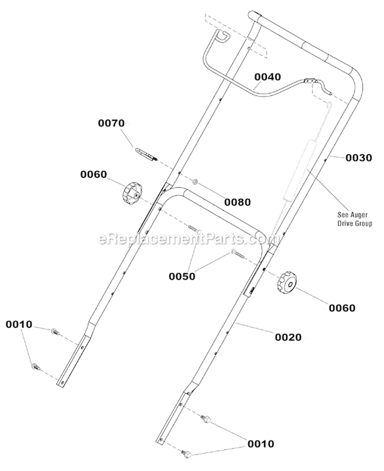 Handles_And_Controls_Group_-_Manual Diagram and Parts List for 1695885  Murray Snow Blower