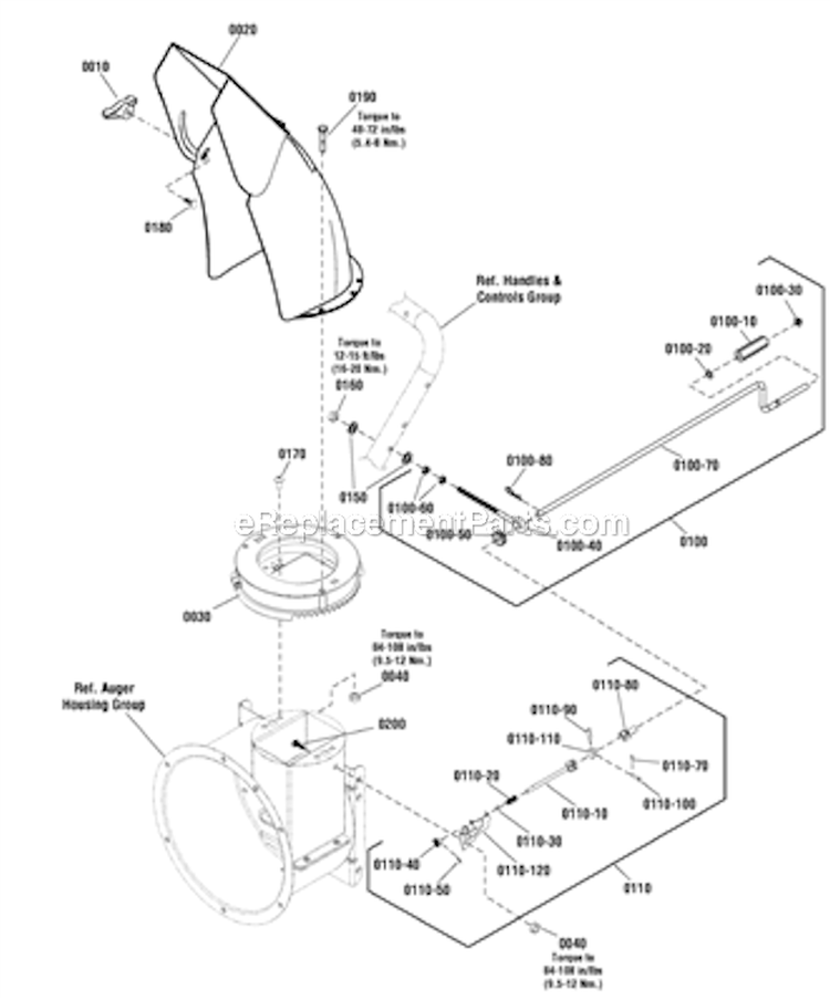 Discharge_Chute Diagram and Parts List for 1695979 2011 Murray Snow Blower
