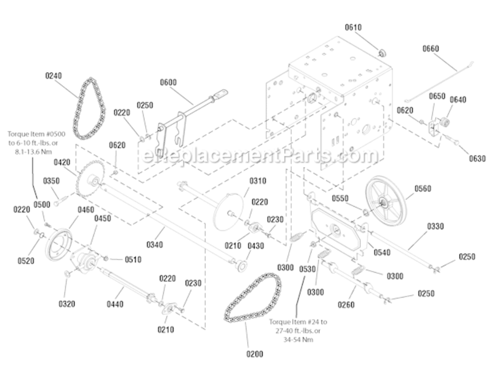 Traction_Drive_Group Diagram and Parts List for 1696047 2011 Murray Snow Blower