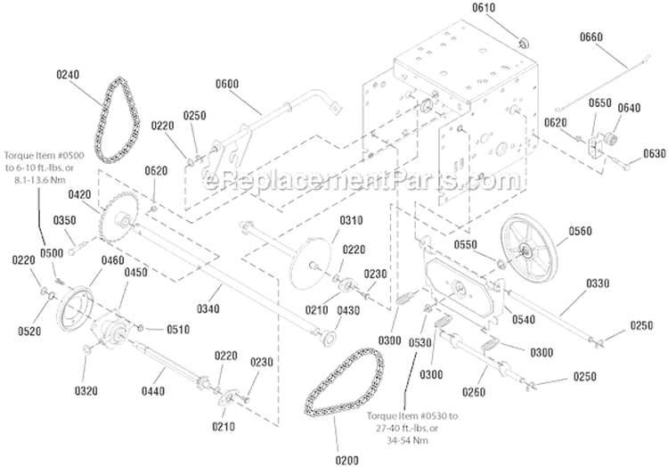 Traction Drive Diagram and Parts List for 1696154-00 824LD - 2012 Murray Snow Blower