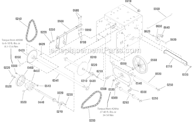Traction Drive Diagram and Parts List for 1696155-00 924MD - 2012 Murray Snow Blower