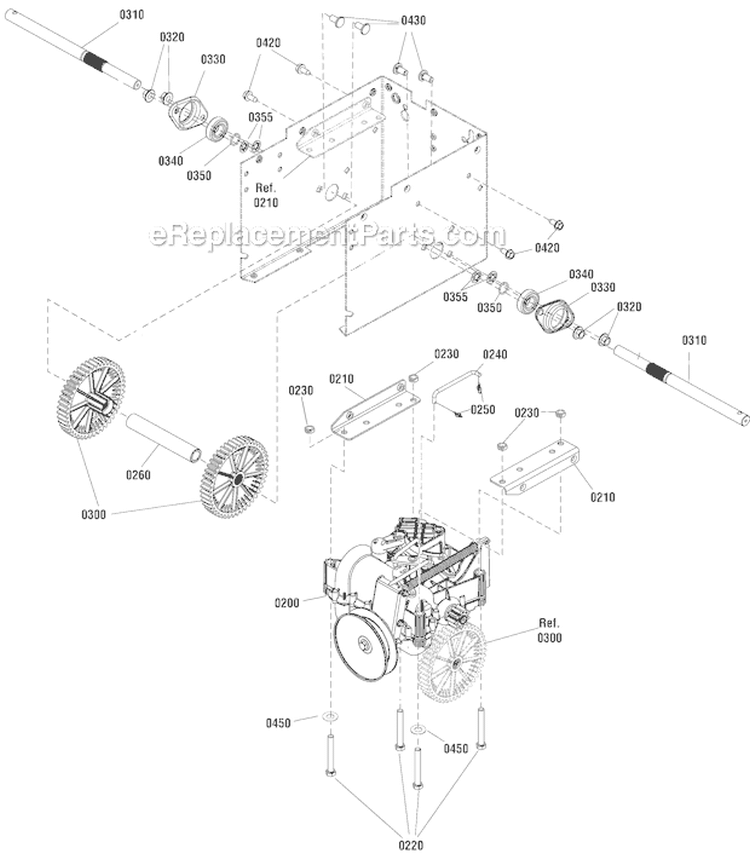 Traction Drive Diagram and Parts List for 1696157-00 1528HD - 2012 Murray Snow Blower