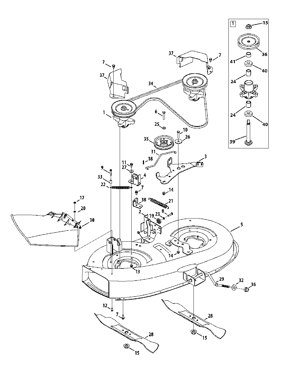 Mower Deck 38-Inch Diagram and Parts List for M125-38 2012 Murray Lawn Tractor