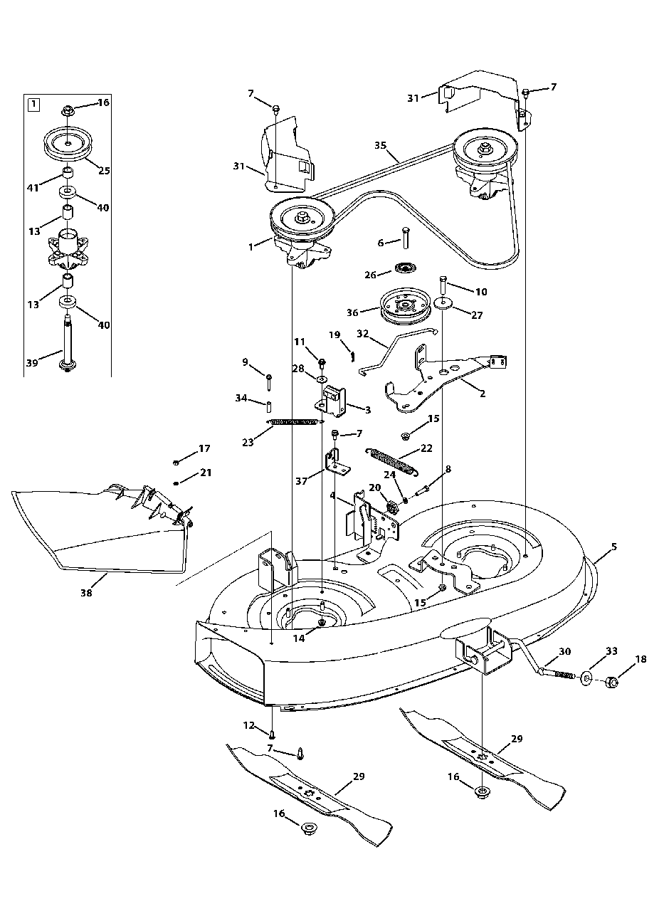 Mower Deck Diagram and Parts List for M1338 (13AC76LF058)(2013) Murray Lawn Tractor