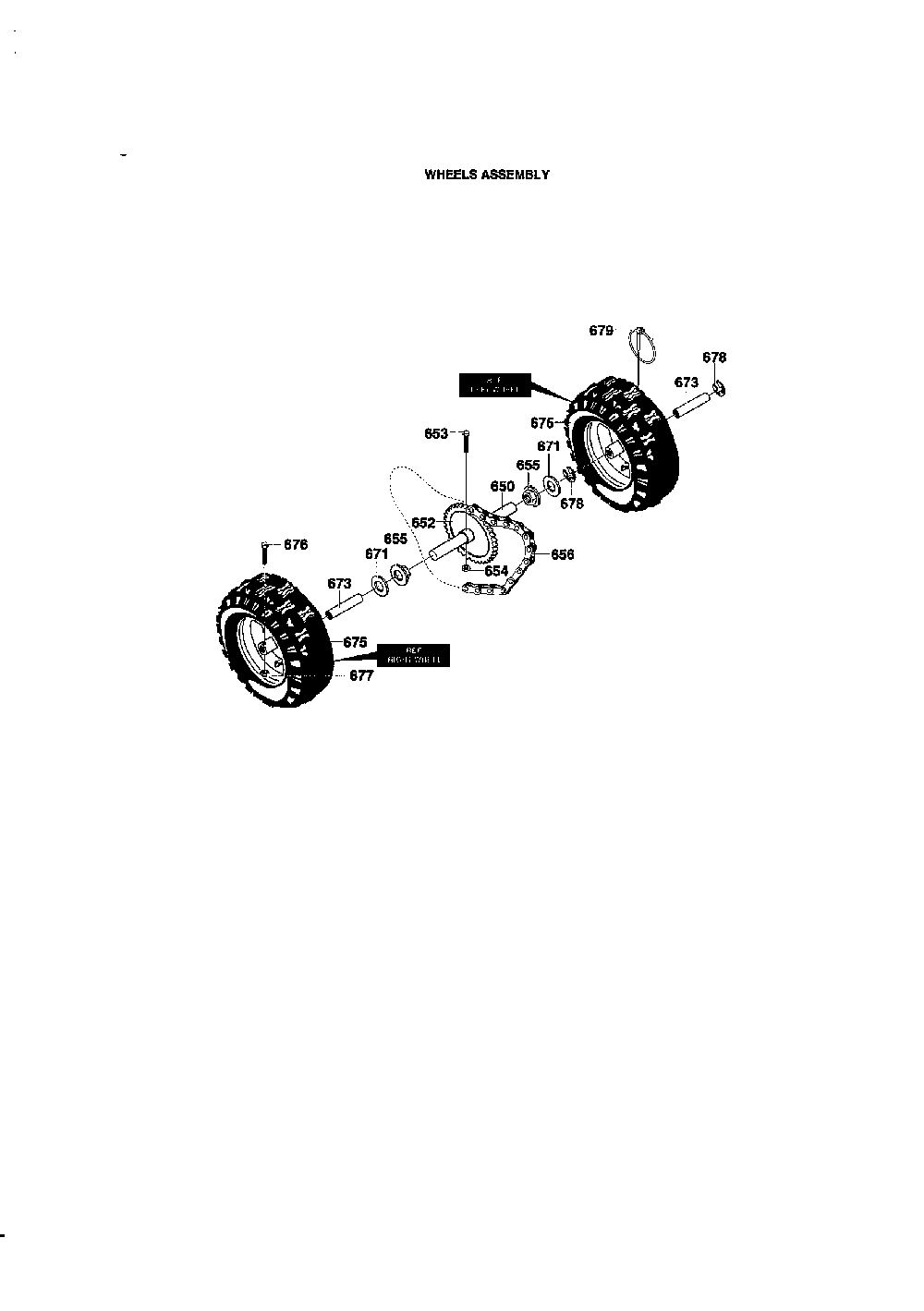 Wheels assembly Diagram and Parts List for 622504X8  Murray Snow Blower