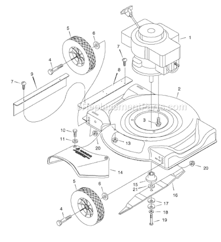 Page B Diagram and Parts List for 201010X51A  Murray Lawn Mower