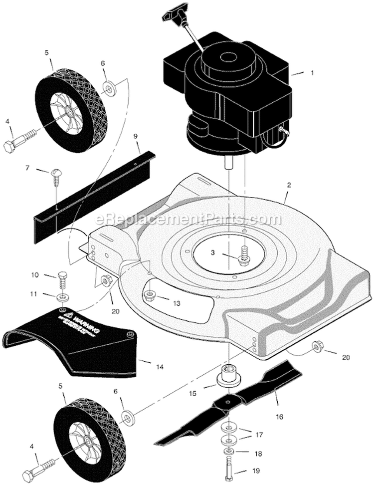 Page B Diagram and Parts List for 201011X99A  Murray Lawn Mower