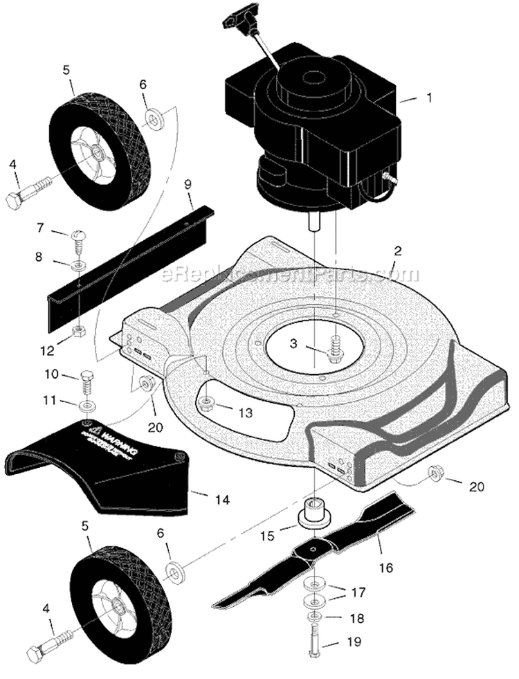 Page B Diagram and Parts List for 201030X24A  Murray Lawn Mower